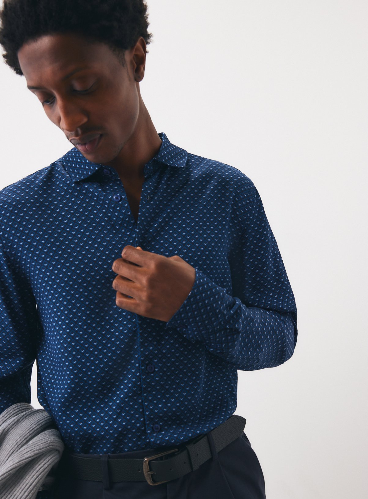Navy Geo Shirt XXL - Image 1 thumbnail